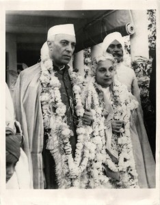 Indian Prime Minister Jawaharlal Nehru and his sister Vijaya Lakshmi Pandit during visit to annexed Hyderabad - 1949