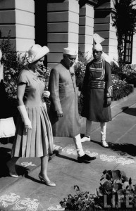 Jawaharlal Nehru hosting Queen Elizabeth II during state visit by British monarch 1961