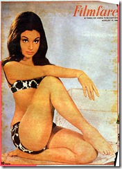 Hindi Movie Actress Sharmila Tagore in Bikini - Filmfare Magazine 1966 b