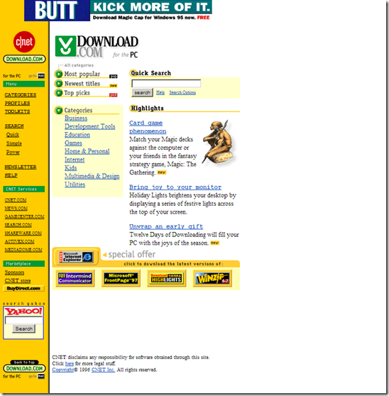 download.com in 1996